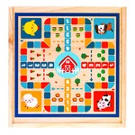 Drewniany zestaw gier planszowych 6w1 dla dzieci Trylma Węże i drabiny Szachy Chińczyk GO