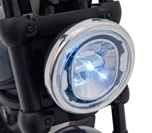 Motorek Chopper FASTER na akumulator dla dzieci Szary + Radio FM + Panel audio + LED