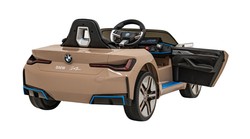 Autko BMW i4 na akumulator dla dzieci Złoty + Wolny Start + EVA + Ekoskóra + Audio LED + Pilot