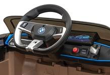 Autko BMW i4 na akumulator dla dzieci Złoty + Wolny Start + EVA + Ekoskóra + Audio LED + Pilot