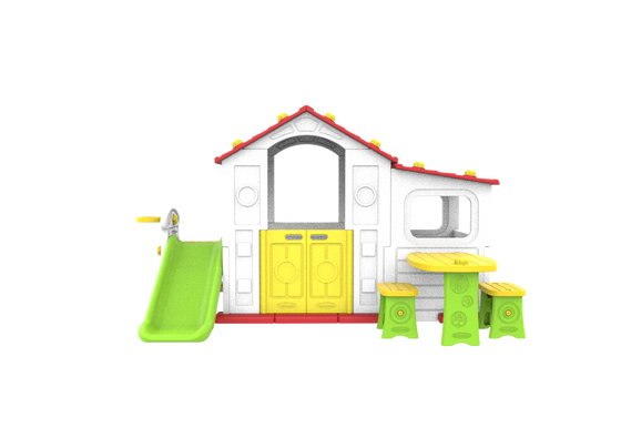 Duży Dom Z Przedsionkiem 4w1 Czerwony Dach