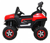 Mercedes Benz Unimog dla dzieci Terenowy Czerwony + Napęd 4x4 + Pilot + Bagażnik + Wolny Start + MP3 LED