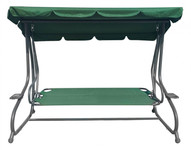 Duża Huśtawka ogrodowa 4-osobowa Zielone Motyle + Tekstylina + Daszek + Regulowane siedzisko + 4 Poduszki