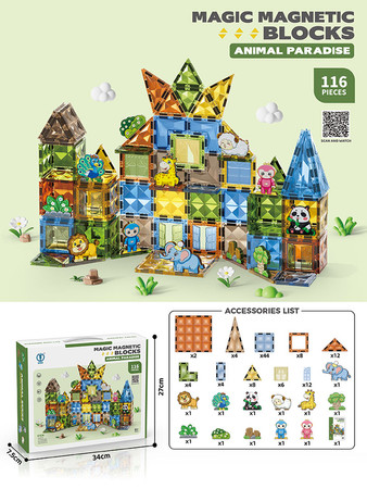 Zestaw Klocków Magnetycznych 116el.