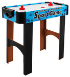 Cymbergaj dla dzieci Air Hockey Niebieski + Stół z płyty MDF + Dmuchawy powietrzne + Grzybki Krążki