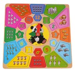 Plansza Edukacyjna Zegar + Nauka Liczenia Panda