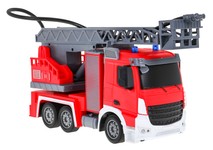 Zdalnie sterowany wóz straży pożarnej 1:12 dla dzieci 3+ Wąż strażacki + interaktywne funkcje