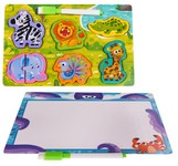 Drewniana Tablica + Puzzle Safari