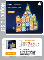 Zestaw Klocków Magnetycznych 3D z Podświetleniem 75el.