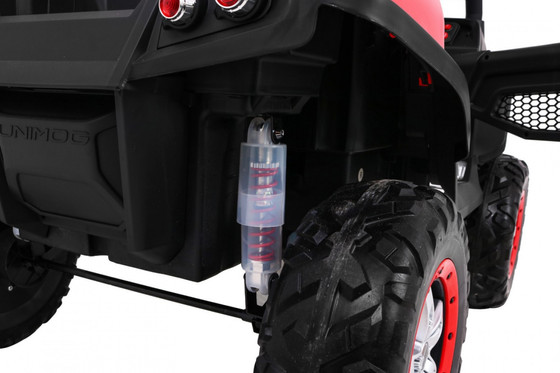Mercedes Benz Unimog dla dzieci Czerwony + Napęd 4x4 + Pilot + Bagażnik + Wolny Start + MP3 LED