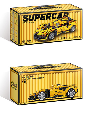 Zestaw Klocków Auto Sportowe Żółte 422el.