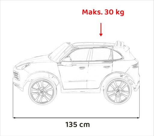 Porsche Cayenne S na akumulator dla dzieci Lakier Biały + Pilot + Wolny START + EVA + Audio LED