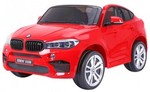 BMW X6M XXL dla 2 dzieci Czerwony + Pilot + Ekoskóra + Pasy + Wolny Start + MP3 USB + LED