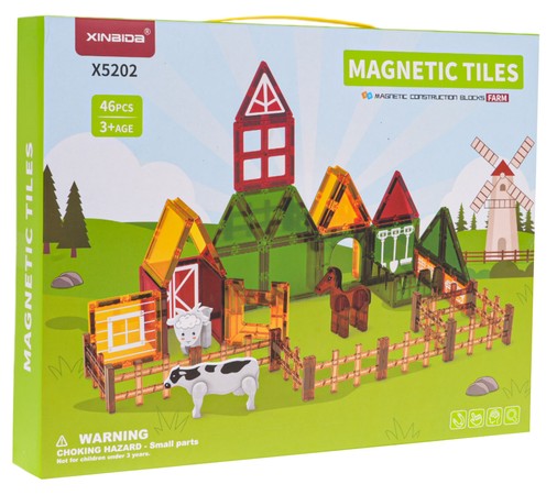 Klocki Magnetyczne Farma 46el.