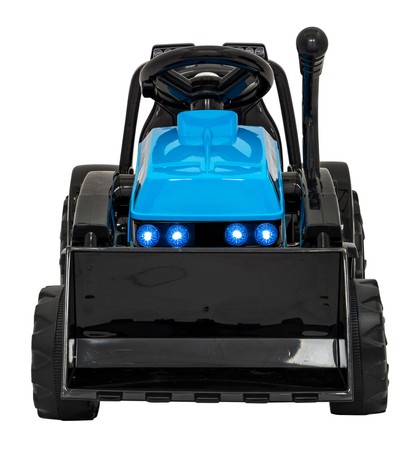Traktor Spychacz G320 dla najmłodszych dzieci Niebieski + Ruchoma łyżka + Melodie + Klakson + Światła LED