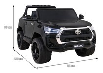 Toyota Hilux na akumulator dla dzieci Czarny + Napęd 4x4 + Pilot + 2 bagażniki + Radio MP3 + LED