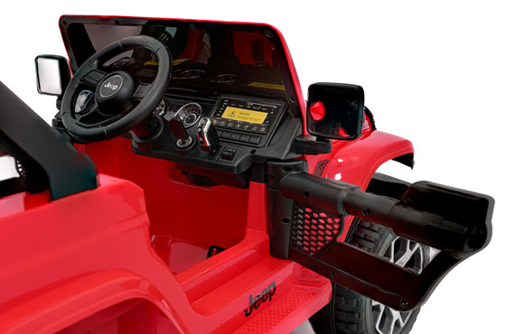 Jeep Wrangler Rubicon na akumulator dla dzieci Czerwony + Pilot + Radio MP3 LED + Koła EVA