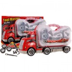 Ciężarówka 2w1 z walizką Narzędzi dla dzieci 3+ Rozkręcany pojazd + Wymiana kół + Dźwięki