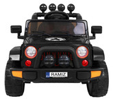 Auto Terenowe Full Time 4WD dla dzieci Czarny + Napęd 4x4 + Pilot + Audio LED + Schowek