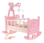 Łóżeczko Kołyska dla Lalek dla dzieci 3+ Zestaw do opieki nad lalkami + Akcesoria 9 el.