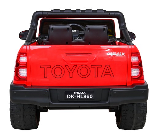 Toyota Hilux na akumulator dla dzieci Czerwony + Napęd 4x4 + Pilot + 2 bagażniki + Radio MP3 + LED