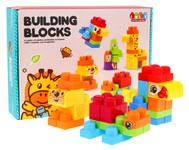 Zestaw klocków konstrukcyjnych dla dzieci 68 el. zwierzątka ZOO + naklejki