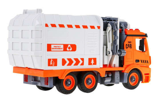 Interaktywna Śmieciarka dla dzieci 3+ Nauka ekologii + 4 kontenery + Karta ze śmieciami