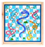 Drewniany zestaw gier planszowych 6w1 dla dzieci Trylma Węże i drabiny Szachy Chińczyk GO