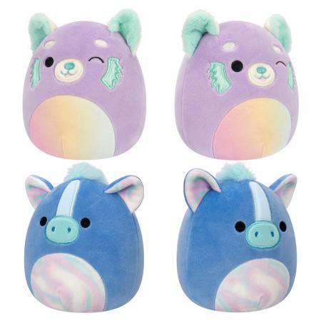 SQUISHMALLOWS Flip-A, Seria 19, pluszak Geraldine the Scottish Fold Cat i Brock the Bulldog-Mallows, 13 cm