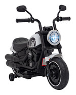 Motorek Chopper FASTER na akumulator dla dzieci Biały + Radio FM + Panel audio + LED