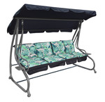 Ogromna Huśtawka Ogrodowa Siedzisko Plecionka 2x1 Liście Monstery