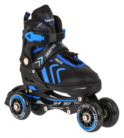 Zestaw 4w1 Rolki Wrotki Łyżwy dla dzieci Rozmiar 39-43 Niebieski