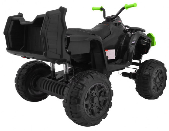 Quad XL ATV 2,4GHz na akumulator dla dzieci Czarno-Zielony + Pilot + Napęd 4x4 + Bagażnik + Wolny Start + EVA + Audio LED