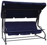 Huśtawka Ogrodowa Siedzisko Textylina 2x1 Granatowa