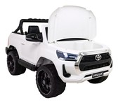 Toyota Hilux na akumulator dla dzieci Biały + Napęd 4x4 + Pilot + 2 bagażniki + Radio MP3 + LED