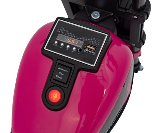 Motorek Chopper FASTER na akumulator dla dzieci Różowy + Radio FM + Panel audio + LED