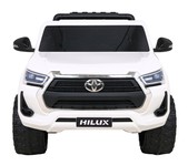 Toyota Hilux na akumulator dla dzieci Biały + Napęd 4x4 + Pilot + 2 bagażniki + Radio MP3 + LED