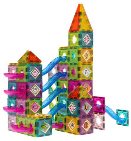 Klocki Magnetyczne Zamek Tor Kulka 139el.