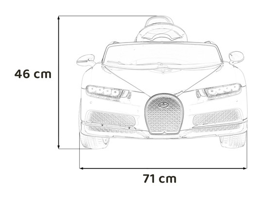Bugatti Chiron na akumulator dla dzieci Niebieski + Pilot + Bagażnik + EVA + Amortyzatory + Audio LED