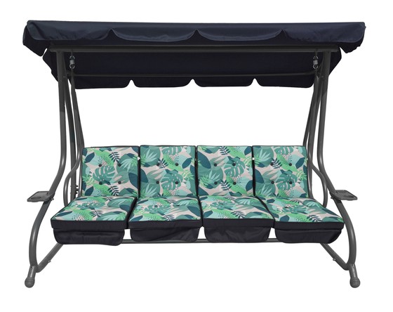 Ogromna Huśtawka Ogrodowa Siedzisko Plecionka 2x1 Liście Monstery