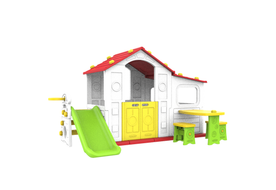 Duży Dom Z Przedsionkiem 4w1 Czerwony Dach