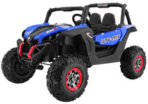 Buggy SuperStar dla dzieci Niebieski + MP4 + Napęd 4x4 + Pilot + Bagażnik + LED + Blokada drzwi