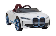 Autko BMW i4 na akumulator dla dzieci Biały + Wolny Start + EVA + Ekoskóra + Audio LED + Pilot