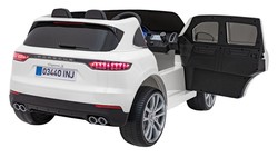 Porsche Cayenne S na akumulator dla dzieci Lakier Biały + Pilot + Wolny START + EVA + Audio LED