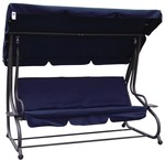 Huśtawka Ogrodowa Siedzisko Textylina 2x1 Granatowa