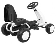 Pierwszy Gokart na pedały dla najmłodszych Biały + Napęd łańcuchowy + Koła z gumą