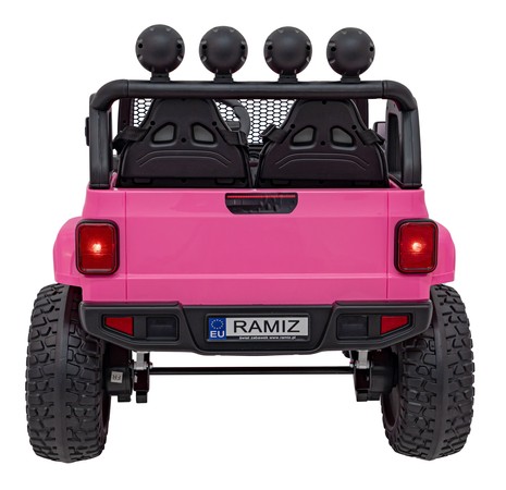 Auto terenowe OFF-ROAD 3.0 dla dzieci Różowy + Pilot + Wolny Start + Pasy + Audio LED