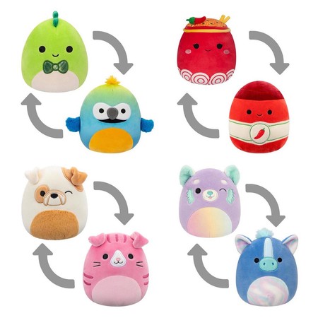 SQUISHMALLOWS Flip-A, Seria 19, pluszak Lexis The Panda i Romano The Hippo-Mallows, 13 cm