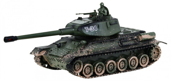 Zdalnie sterowany czołg T-34 dla dzieci 3+ Strzelający model Kamuflaż 1:28 + Wielka Bitwa Czołgów + Dźwięki Światła