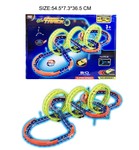 Ekstremalny Tor Wyścigowy dla dzieci 3+ Części konstrukcyjne 74 el. + Autko z LED + Pętle 360